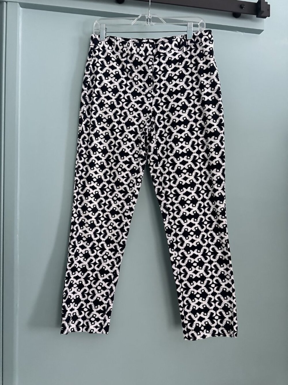 Rafaella Navy & White Ikat Print Pants